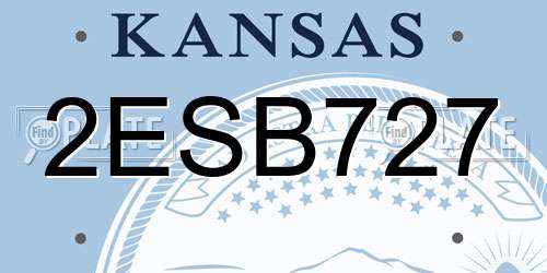 2ESB727 Kansas License Plate