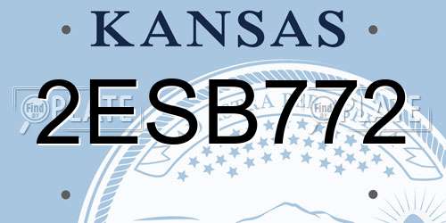 2ESB772 Kansas License Plate