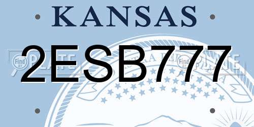 2ESB777 Kansas License Plate
