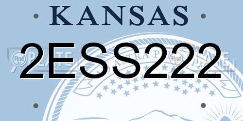 2ESS222 Kansas License Plate