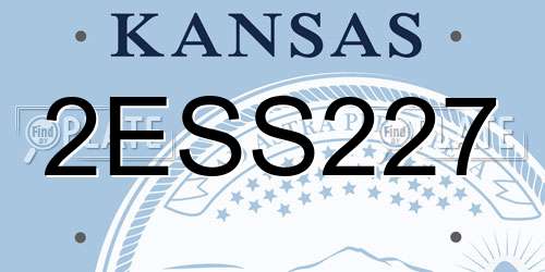 2ESS227 Kansas License Plate