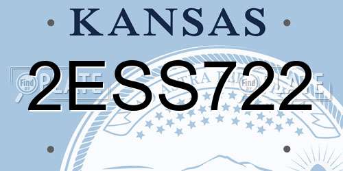 2ESS722 Kansas License Plate