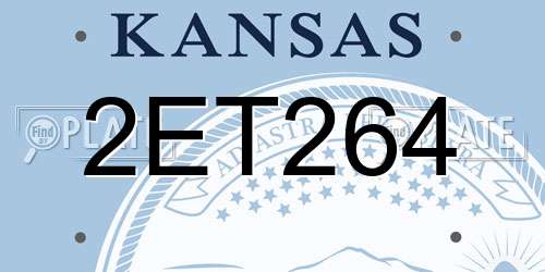 2ET264 Kansas License Plate
