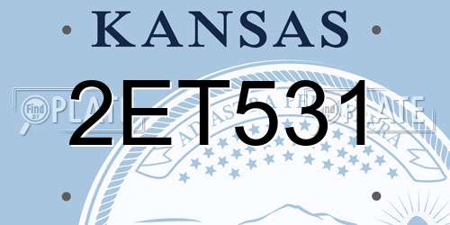 2ET531 Kansas License Plate