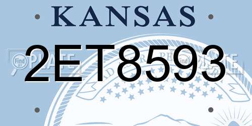 2ET8593 Kansas License Plate