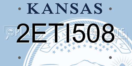 2ETI508 Kansas License Plate