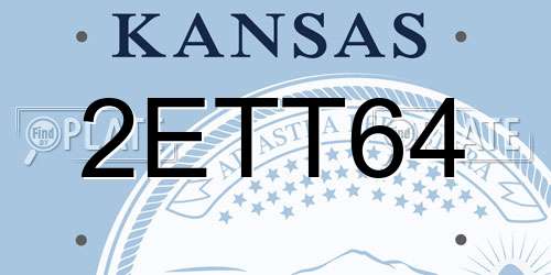 2ETT64 Kansas License Plate