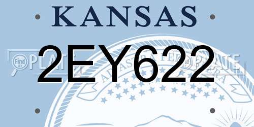 2EY622 Kansas License Plate