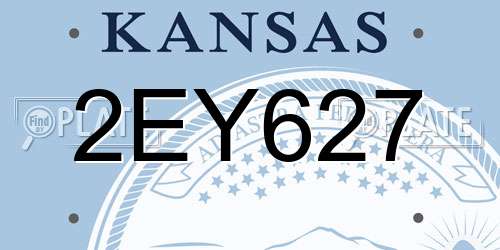 2EY627 Kansas License Plate