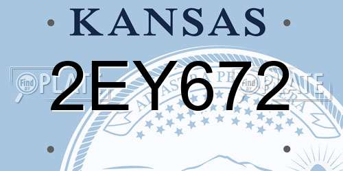2EY672 Kansas License Plate
