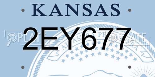 2EY677 Kansas License Plate