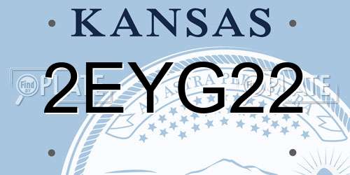 2EYG22 Kansas License Plate