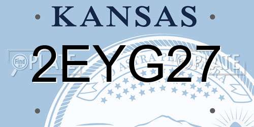 2EYG27 Kansas License Plate