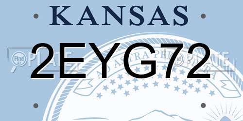 2EYG72 Kansas License Plate