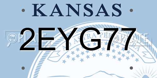 2EYG77 Kansas License Plate