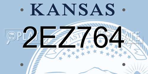 2EZ764 Kansas License Plate