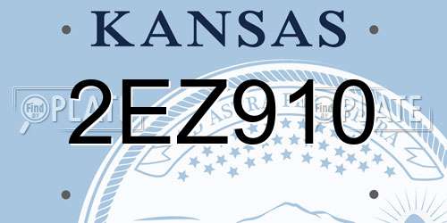 2EZ910 Kansas License Plate