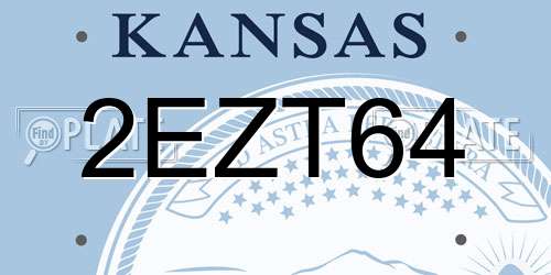 2EZT64 Kansas License Plate