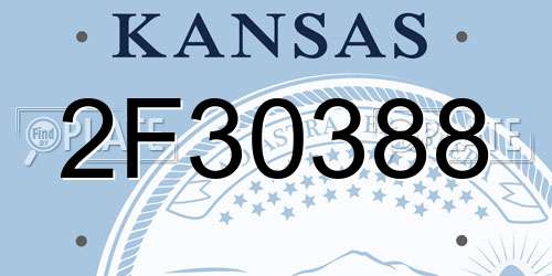 2F30388 Kansas License Plate