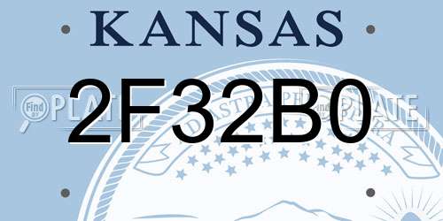 2F32B0 Kansas License Plate