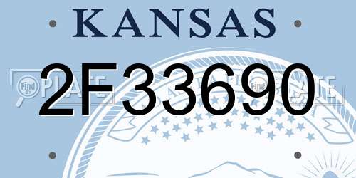 2F33690 Kansas License Plate