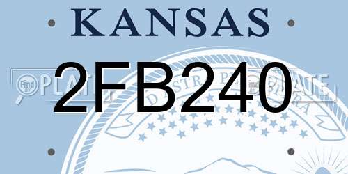 2FB240 Kansas License Plate