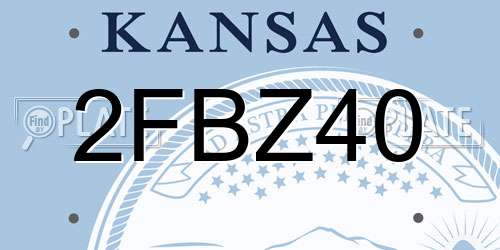2FBZ40 Kansas License Plate