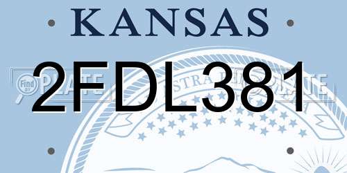 2FDL381 Kansas License Plate