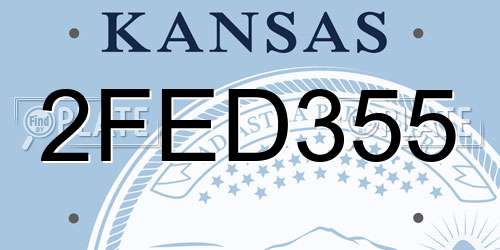 2FED355 Kansas License Plate