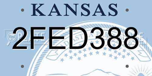 2FED388 Kansas License Plate
