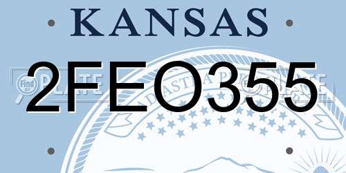 2FEO355 Kansas License Plate