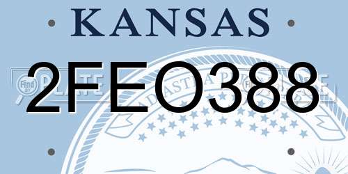2FEO388 Kansas License Plate