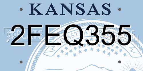 2FEQ355 Kansas License Plate
