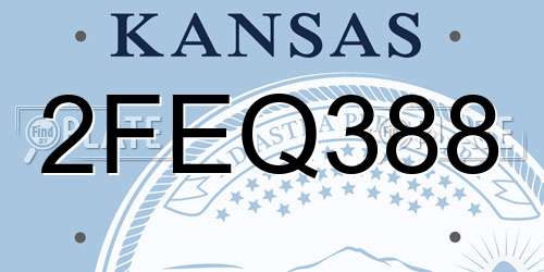 2FEQ388 Kansas License Plate
