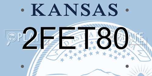 2FET80 Kansas License Plate