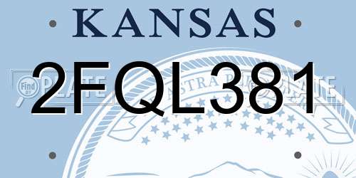 2FQL381 Kansas License Plate