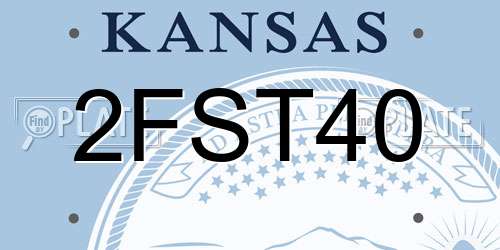 2FST40 Kansas License Plate