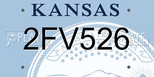 2FV526 Kansas License Plate