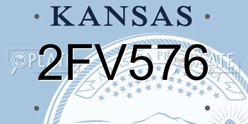 2FV576 Kansas License Plate