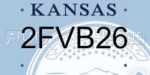 2FVB26 Kansas License Plate