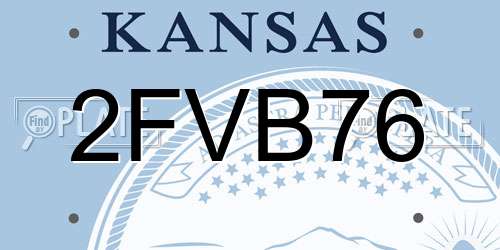 2FVB76 Kansas License Plate