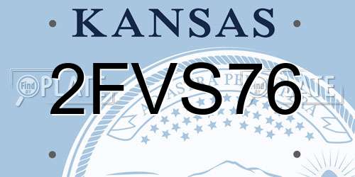 2FVS76 Kansas License Plate