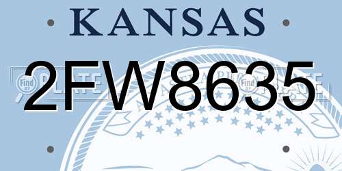 2FW8635 Kansas License Plate