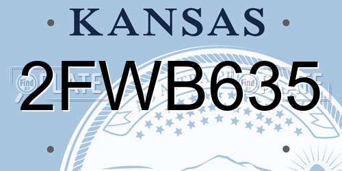 2FWB635 Kansas License Plate