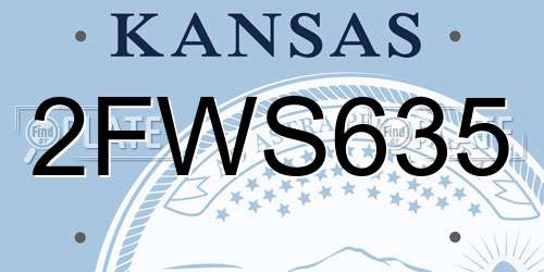 2FWS635 Kansas License Plate