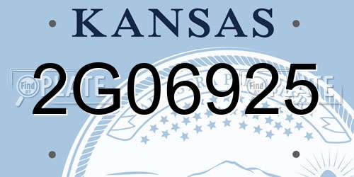 2G06925 Kansas License Plate