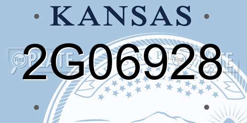 2G06928 Kansas License Plate
