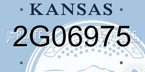 2G06975 Kansas License Plate
