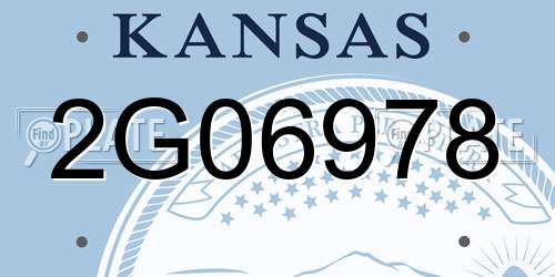 2G06978 Kansas License Plate