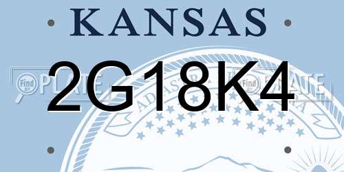 2G18K4 Kansas License Plate